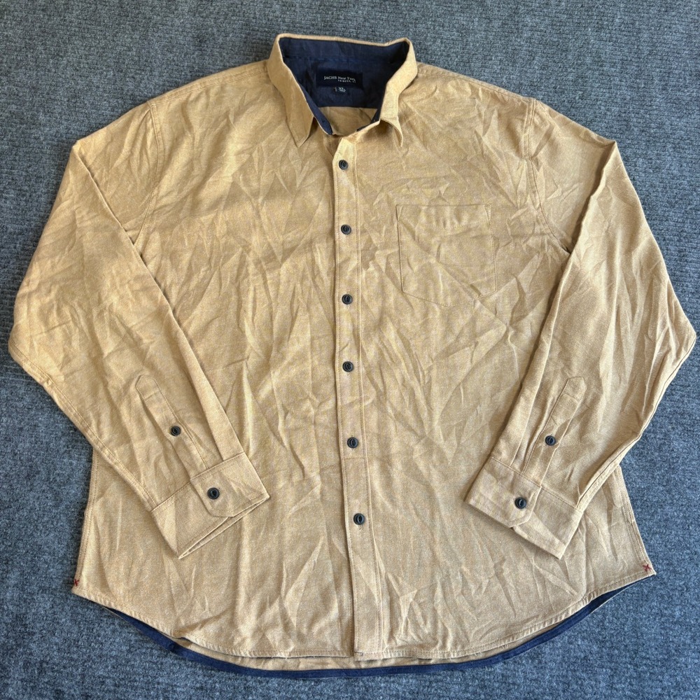 JACHS New York Tribeca Mens XL Mustard Yellow Long Sleeve Button Down Shirt 3575